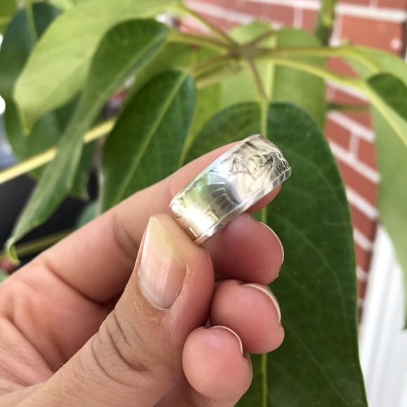 Handcrafted Silver “Walking Liberty” Coin Ring 8.5 - Picture 4 of 14
